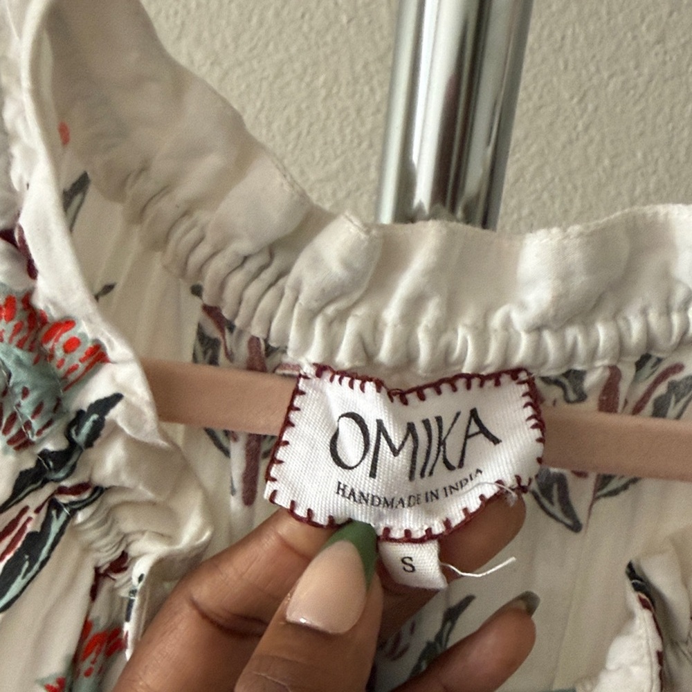 Omika Dress Floral Printed Paola Maxi Dress White Size S - Picture 4 of 6